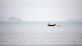Lifeguard training in Weymouth Bay on calm waters
