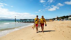 Two lifeguards patrolling the beach