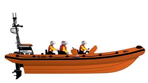 Illustration of the RNLI B class inshore lifeboat