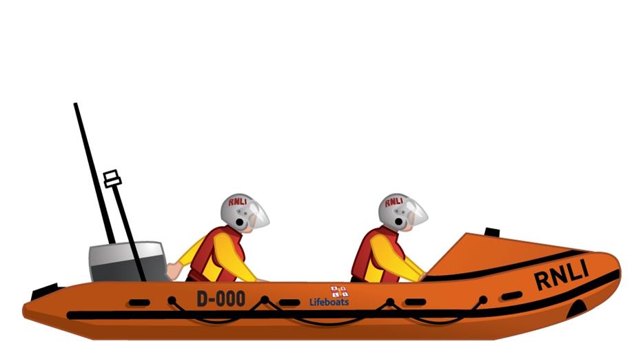 Illustration of the RNLI D class inshore lifeboat