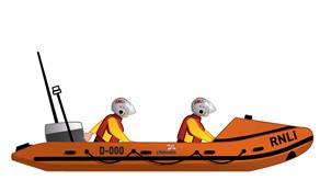 Illustration of the RNLI D class inshore lifeboat
