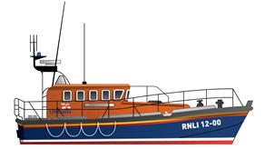 Illustration of the RNLI Mersey class all-weather lifeboat