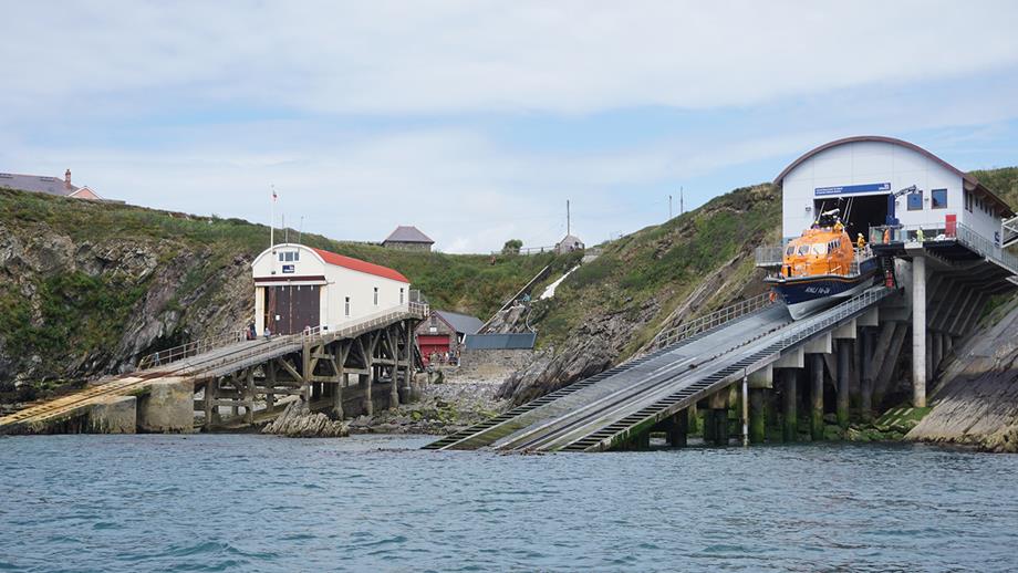 The new St Davids Lifeboat Station is next to the old St Davids Lifeboat Station.