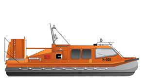 Illustration of the RNLI inshore rescue hovercraft