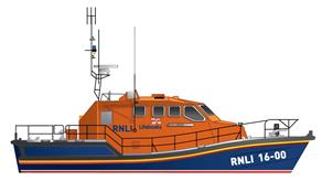 Illustration of the RNLI Tamar class all-weather lifeboat