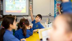 Children using RNLI education resources in the classroom