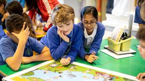 Children use an RNLI resource in the classroom