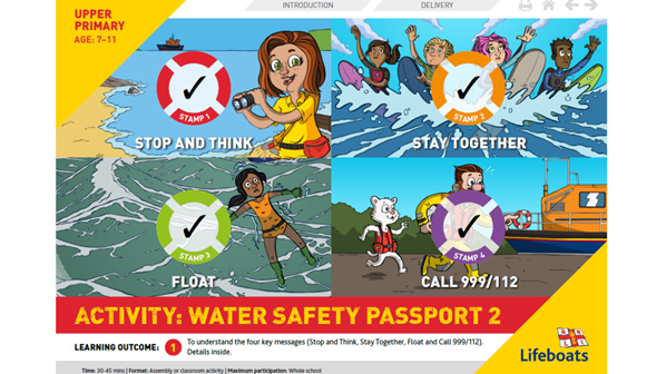Illustrated water safety scenes