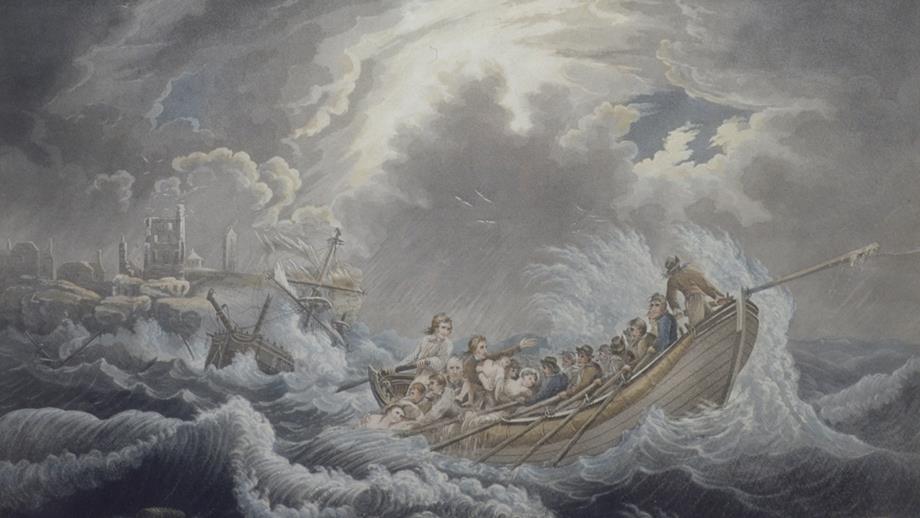 Painting The life boat in the act of saving by Elmes