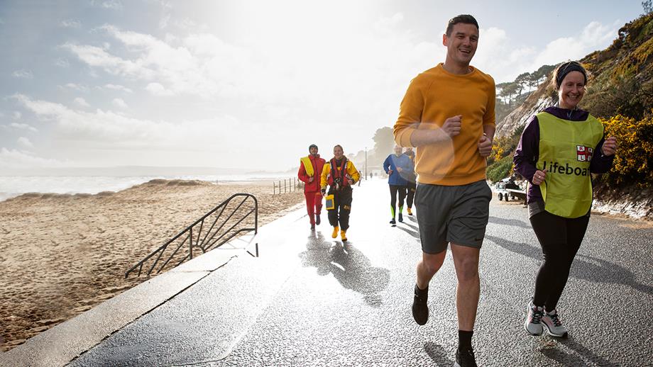 Mayday Mile challenge - runners taking on the challenge on the beach