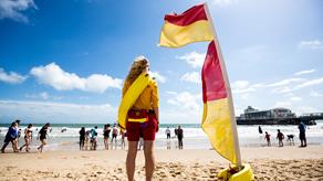 lifeguard on the lookout at the beach