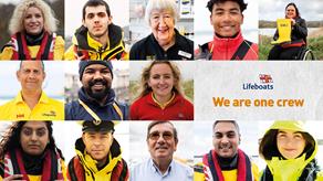 Multiple members of RNLI staff in a montage image