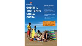 Italian beach safety lifeguard poster