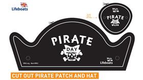 RNLI Pirate Day pirate hat and eye patch