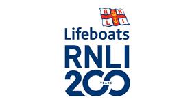 RNLI 200 logo Welsh Bilingual