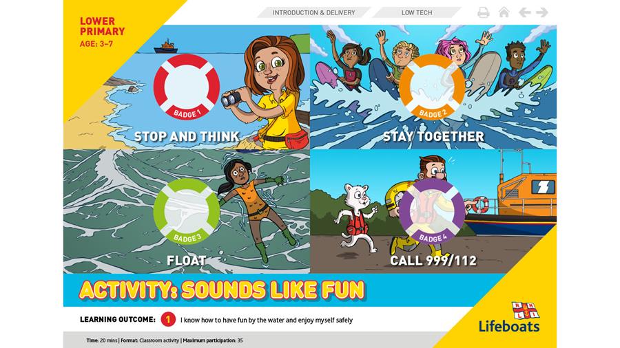 RNLI Sounds Like Fun activity slides