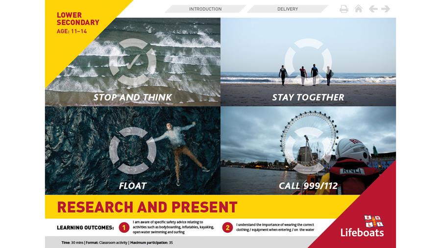 RNLI Research And Present activity slides