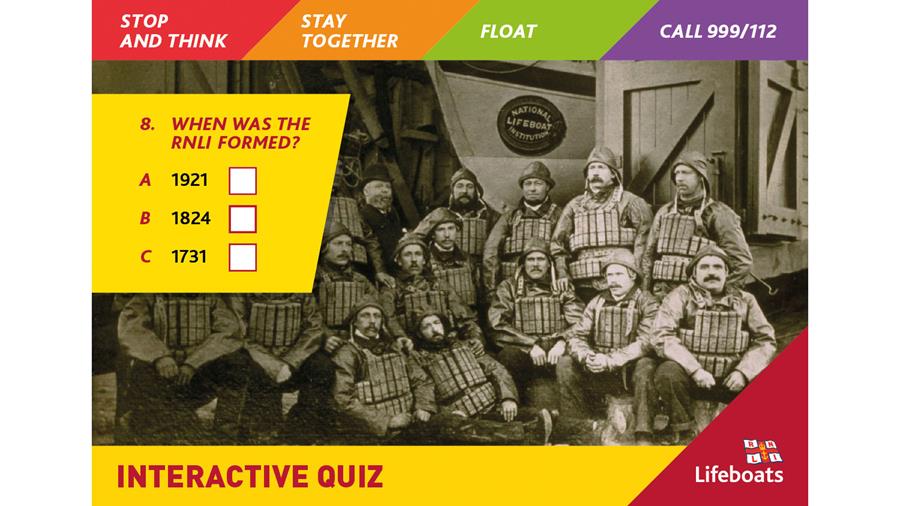 RNLI Interactive Quiz activity slides